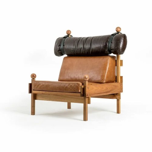 Retro Luxus Massivholz Sofa Sessel, kreativer mittelalterlicher Freizeitsessel für das Wohnzimmer