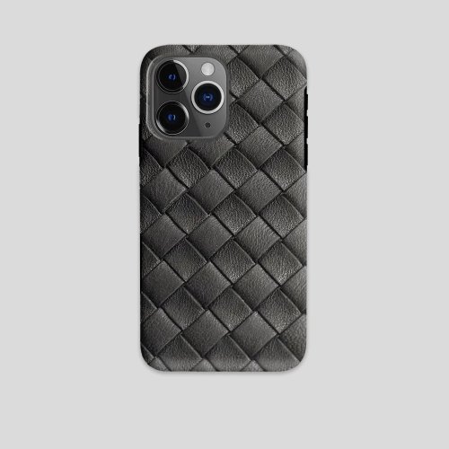 เคสโทรศัพท์สำหรับ iPhone 16 15 14 13 12 11 X XS XR XS Max 7 8 Pro Max Plus ผิวลายทอหรูหรา ฝาหลังสองชั้น
