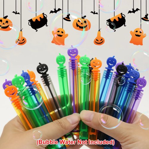 20/40 Pcs Mini Pumpkin Bubble Wand Halloween Kids Handheld Bubble Stick Party Favor Children Holiday Gift Multi-Pack