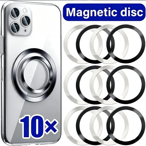 Pegatina de anillo magnético universal para carga inalámbrica MagSafe: placa de acero inoxidable para iPhone/Samsung/Huawei/Oppo (1-10 uds.)