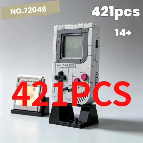MOC Game Console Klemmbausteine Set 421 Teile, DIY Super Game Boy Modellbausatz, kreatives Zimmerdekor Geschenk für Kinder