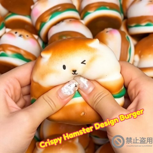 Kawaii Squishy Hamburger Chomik – Powolny Antystresowy Zabawka