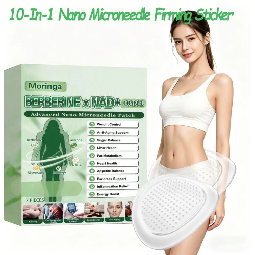 Miếng dán vi kim qua đêm 10 trong 1 – Moringa tự nhiên, Berberine & NAD+ săn chắc da, micro darts tan, chăm sóc da săn chắc