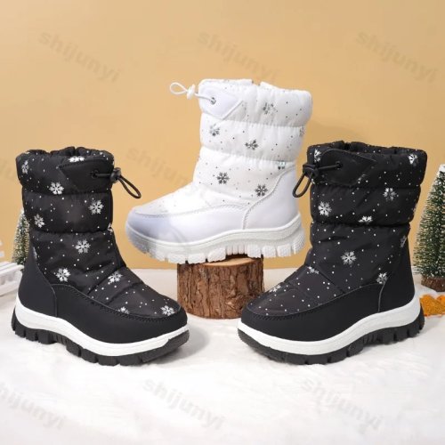 Winter Schneestiefel für Mädchen Jungen, Kinder Kniehohe Stiefel, Neu 2026, Warm, Plüsch, Outdoor, Plateau, Rutschfest, Wasserdicht, Lang