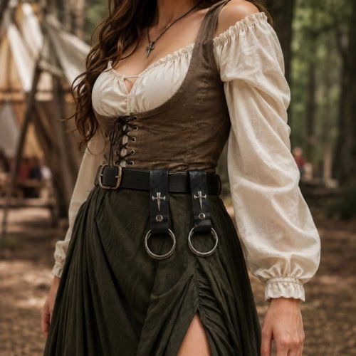 Klips do podnoszenia spódnicy PU średniowieczny renesansowy, wisiorek do paska vintage gotycki do kostiumu cosplay Halloween LARP