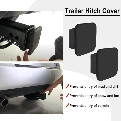 Tampa universal para engate de reboque de 2 polegadas, tampão inserível para tubo de engate, acessório exterior para carro, tampão recetor de engate