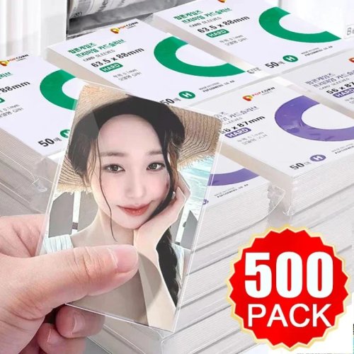 1-500 ชิ้น ซองใส่การ์ด K-pop ใสรักษ์ HD กันรอยสำหรับการ์ดรูปไอดอลและที่ใส่การ์ดป๊อปคอร์น