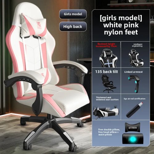 Cadeira gaming ergonómica confortável com massagem e reclinável, cadeira giratória de computador para quarto de estudante