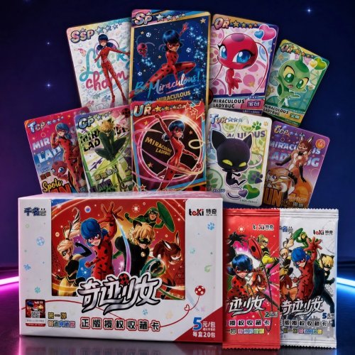Cartas coleccionables oficiales Miraculous Ladybug Treasure Edition Wave 1 – Caja de sobres TCG y pack misterioso Ladybug y Cat Noir
