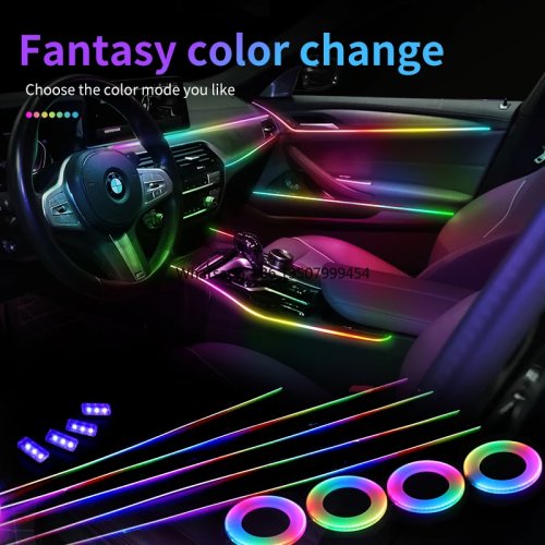 Універсальний комплект RGB-підсвічування салону автомобіля 12V – Динамічна атмосферна лампа 18 в 1