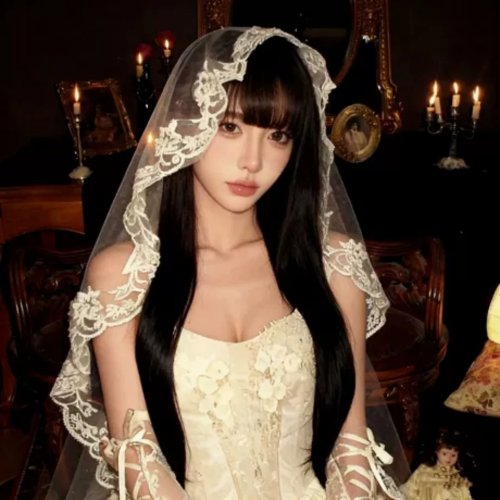 Copricapo con velo in pizzo retrò francese 3 colori per sposa, Lolita, cosplay di Halloween, matrimonio gotico