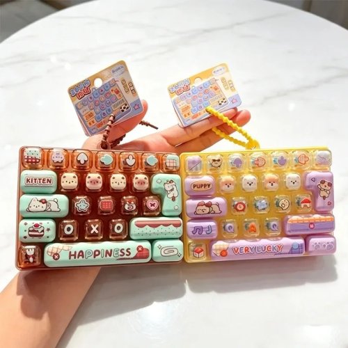 Llavero Fidget Clicker Keycap de 26 teclas – Juguete antiestrés, regalo para fiestas