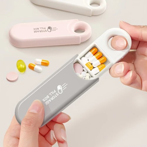 Draagbare pillendoos met 3 vakken – vochtbestendige organizer voor medicijnen en vitamines voor onderweg