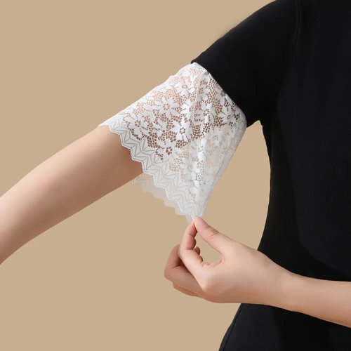 Nuevas mangas de encaje suaves con puño elástico – mangas acampanadas de malla transpirables de color sólido, puños decorativos para outfits casuales