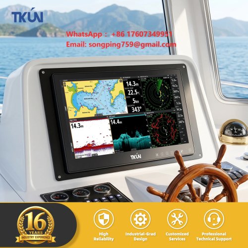 Monitor tátil industrial marinho TKUN 15,6 polegadas, 1080p, 1000 nits, IP65 à prova de água, ecrã LED capacitivo, USB/HDMI
