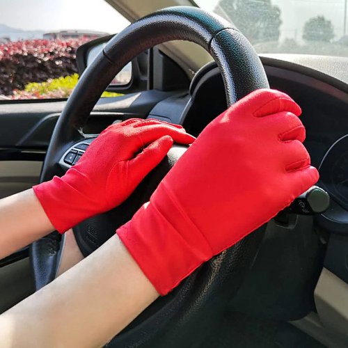 Gants de conduite d'été anti-UV – gants de vélo élastiques en spandex unis