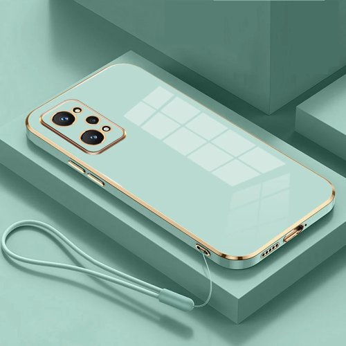 Realme GT Neo2 / GT Neo 3T / GT2용 럭셔리 스퀘어 도금 실리콘 충격방지 후면 케이스