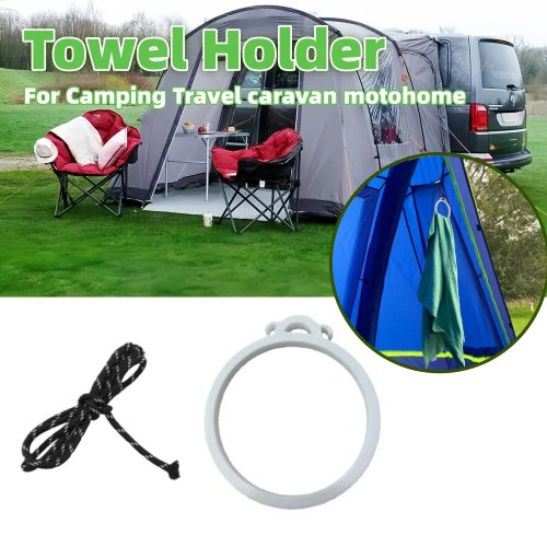Portable RV Towel Holder – Camping Travel Towel Rack, Wall-Mounted Storage Hook for Caravan, Motorhome, Bathroom