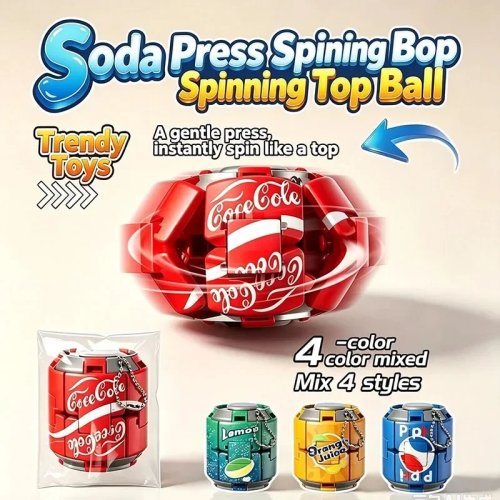 2-4 chiếc đồ chơi giảm stress fidget slider lon nước ngọt – spinner đầu ngón tay sáng tạo với thiết kế lon bấm