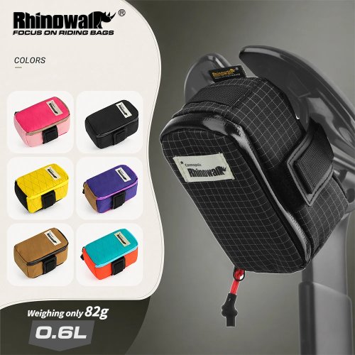 Rhinowalk 自転車 サドルバッグ 0.6L ミニ シート後部バッグ 軽量 耐撕裂 バイク収納アクセサリー 7色