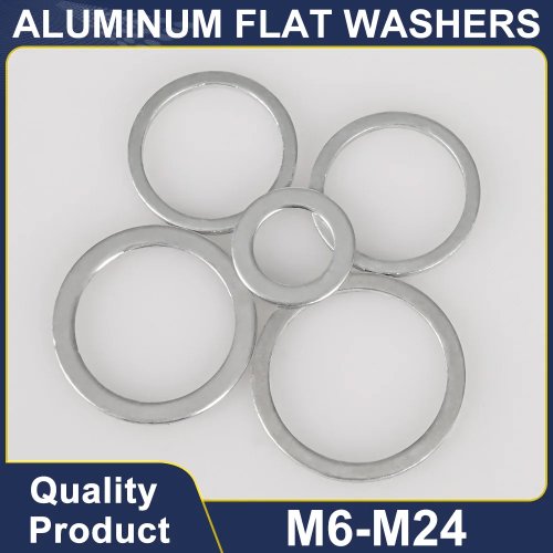 Arandelas planas de aluminio M6-M22, separadores metálicos, grosor 1-2mm, 20-100 uds
