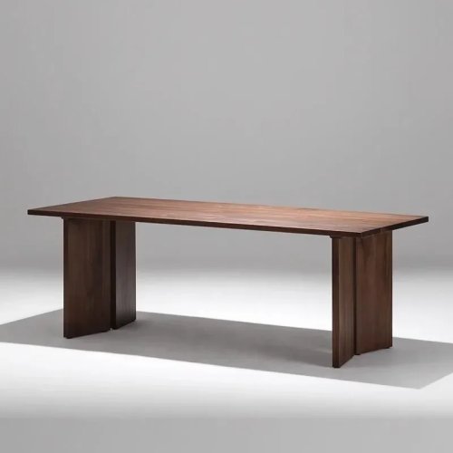 Nordic Solid Wood Dining Table & Desk – Long Conference Table, Tea Table, Workbench, Natural Log Finish