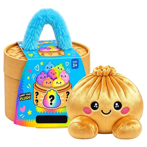 Adornos navideños squishy de dumplings de peluche con vaporera – squishies bao bun antiestrés regalos