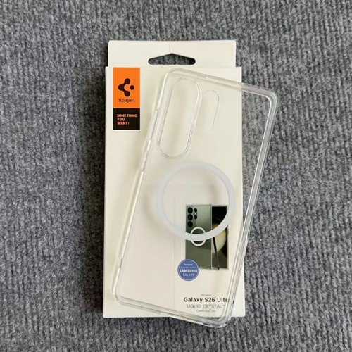غطاء خلفي صلب شفاف مغناطيسي من Spigen لسامسونج جالاكسي S26 Ultra، S23، S24 Plus، S25 Ultra - مضاد للصدمات