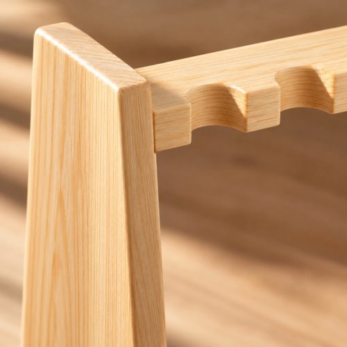 Étagère de rangement en bois autoportante avec étagère inférieure, finition bois naturel pour garage et entrée