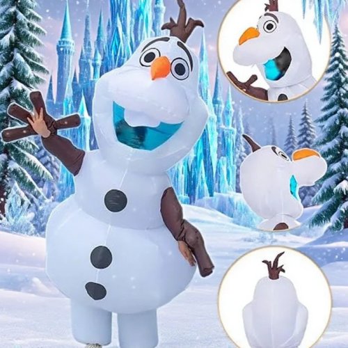 Costume gonfiabile Olaf pupazzo di neve per Natale Halloween festa cosplay accessorio per spettacolo divertente