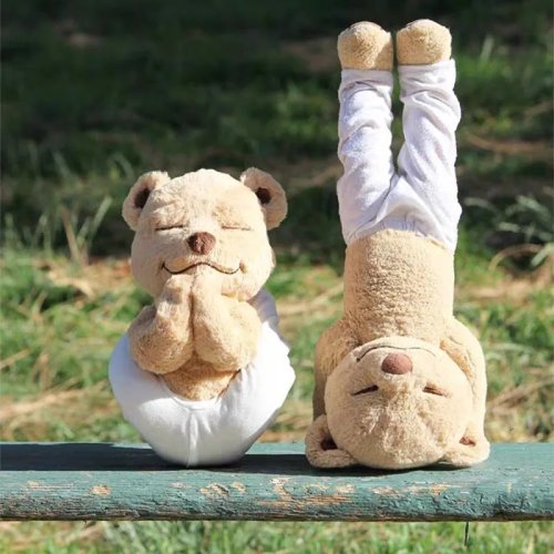 Cute Plush Yoga Bear Ornament – Birthday & Christmas Gift, Creative Design