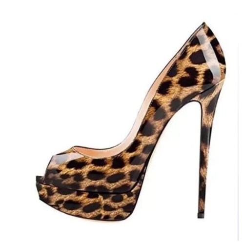 รองเท้าส้นสูงผู้หญิง Peep Toe แพลตฟอร์ม Stiletto - 14 ซม. Slip On ใส่ปาร์ตี้และงานแต่งงาน ไซส์ใหญ่