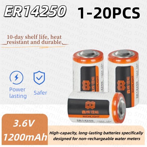 3.6V ER14250 リチウム電池 PLC、ETC、プログラマー、エネルギー計測器、自動制御機器用