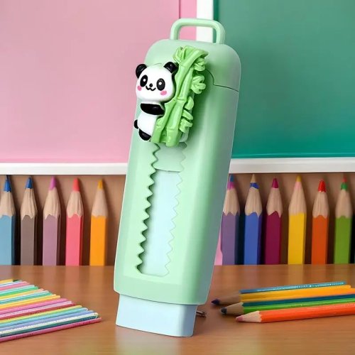 Gomma per matita retrattile scorrevole Panda cartoon - Gomma carina per bambini, scrittura, pittura e disegno