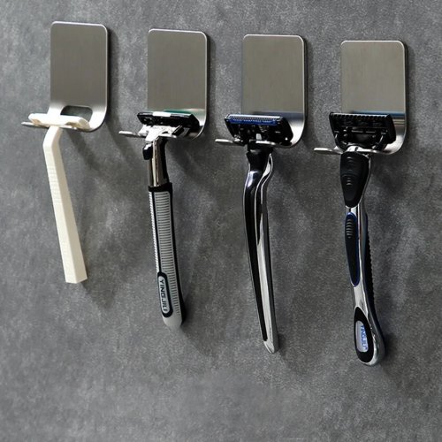 Giá treo dao cạo bằng thép không gỉ, không cần khoan, phụ kiện phòng tắm