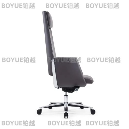 Moderner ergonomischer Chefsessel mit hoher Rückenlehne aus Leder, drehbar und höhenverstellbar