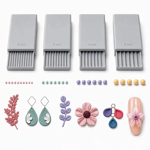 4 Pezzi Rullo per Sfere di Argilla, Scanalature di Precisione, Stampato in 3D, Riutilizzabile, 2/3/4/5mm, Rullo per Perline Nail Art