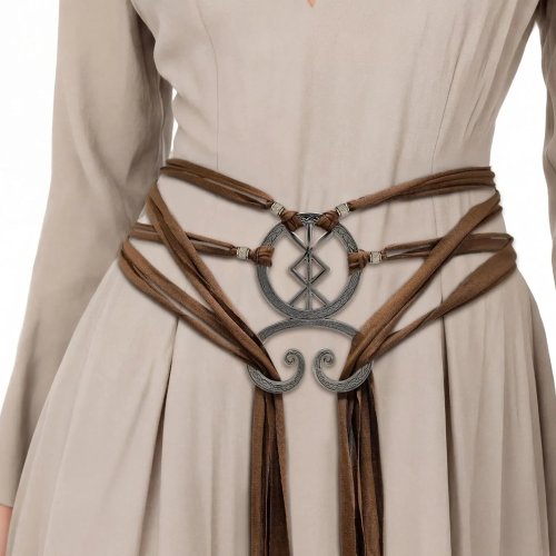 Middeleeuwse Vintage Viking Corset Riem voor Dames - Meerstrengs Geweven Brede Touw Riem, Middel Sash voor Renaissance & Noorse Heks Accessoires