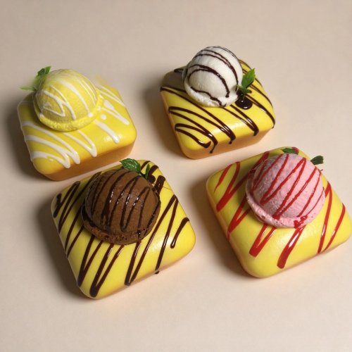 Bread & Ice Cream Squishy Anti-Stress Toy - Soft Slow Rising Squeeze Toy, Portable Stress Relief Gift