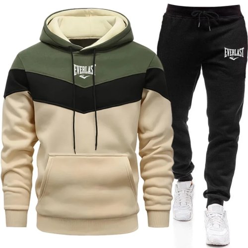 Conjunto de Sudadera y Pants para Hombre - Set Deportivo Casual de Manga Larga, Sudadera Cálida para Casa y Exterior