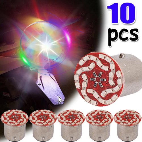 1-10 Stk. 1157 LED Motorrad Bremslicht Blinker Lampen mit Farbblitz-Strobe