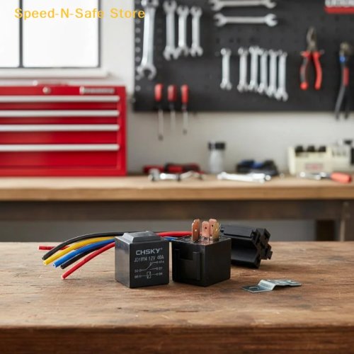 Automotive Relay 12V/24V 5Pin 40A Car Relay With Harness Socket Black Red Copper Terminal Auto Relay Socket SPDT Harness Cable