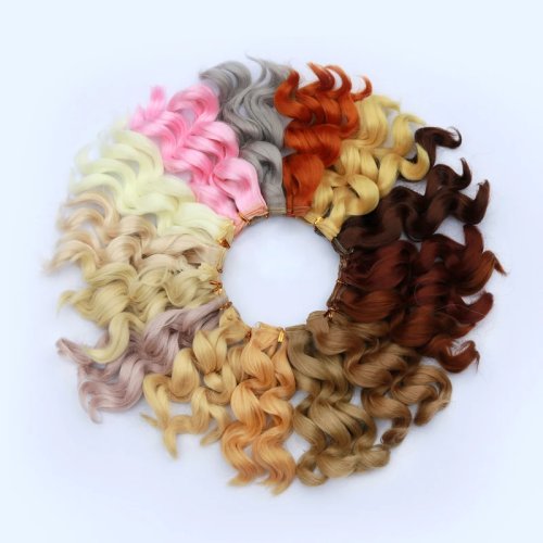 Perruque BJD Msiredoll 15x100cm Cheveux de Poupée pour Poupées 1/3 1/4 1/6 1/12 Couleur Naturelle DIY