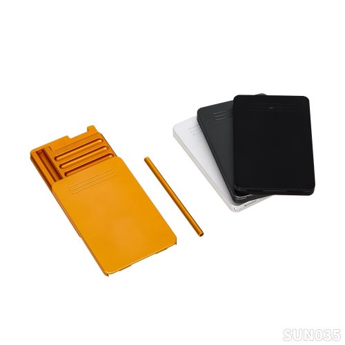 8-Compartment Metal Snuff Cigarette Case with Slide Lid, Aluminum, Pocket Size Portable Storage Box