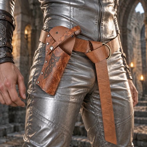 Marsupio in Pelle PU Medievale Halloween Vintage Cintura Intrecciata per Cosplay LARP Pirata Festa