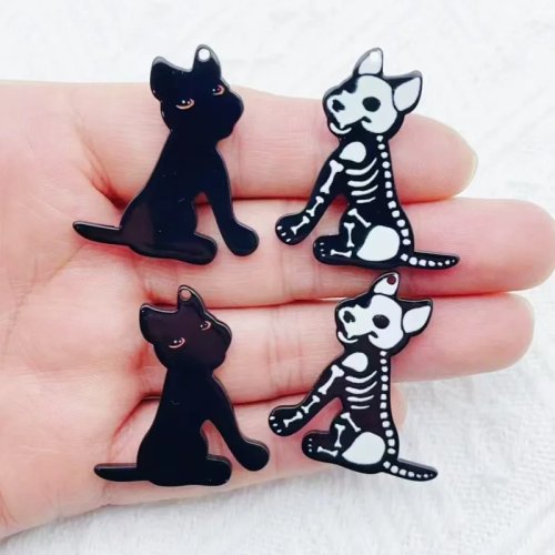 10 ชิ้น จี้ Acrylic น่ารัก แมวและหมา สัตว์ DIY การ์ตูน สัตว์เลี้ยง ต่างหู สร้อยคอ พวงกุญแจ อุปกรณ์เสริม
