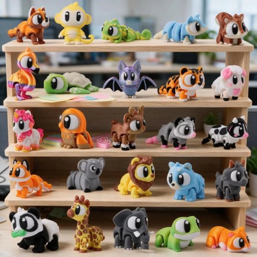 30個 3Dプリント ランダム 小動物 デコレーション, ミニ置物, パーティーギフト, ハンドメイド アート ホームデコ, グッズ