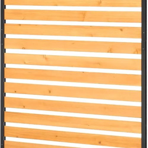 Panel ogrodzenia prywatnościowego z drewna, 39" x 61", 1 panel, osłona na klimatyzator i obudowa sprzętu basenowego z metalowymi palikami, DIY osłona na śmietnik do ogrodu