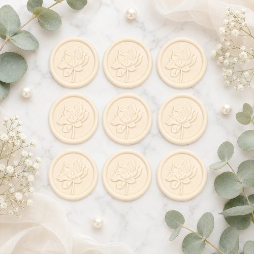 Stiker Segel Lilin Bunga Teratai 3D, 20 Pcs Perekat Sendiri untuk Undangan Pernikahan, Amplop, Kado & Natal