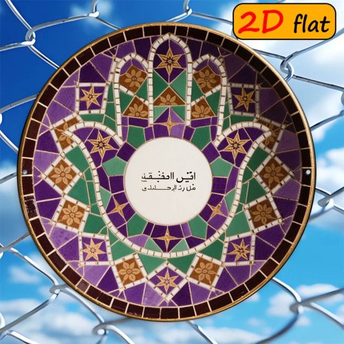 CIFBUY Vintage Aluminium Wandkunst, wasserfest & langlebig, für Zuhause innen & außen, Fatima-Hand Mosaik Deko-Schild